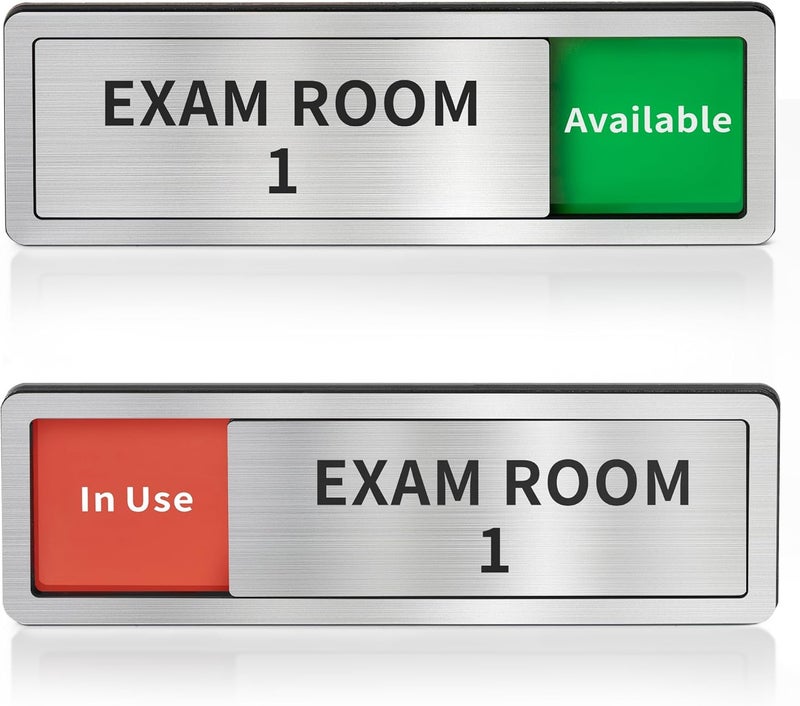 Abudada Exam Room Sign, Exam Room Numbers, In Use/Available Slider Door Signs for Therapists, School, Medical Office, Hospital-Easy Installation - Image 1